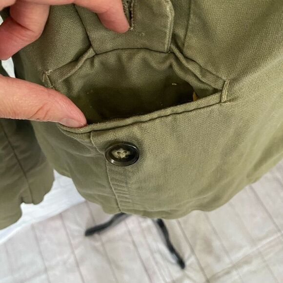 Old Navy women L 2 button fully lined canvas jacket green - Picture 2 of 12